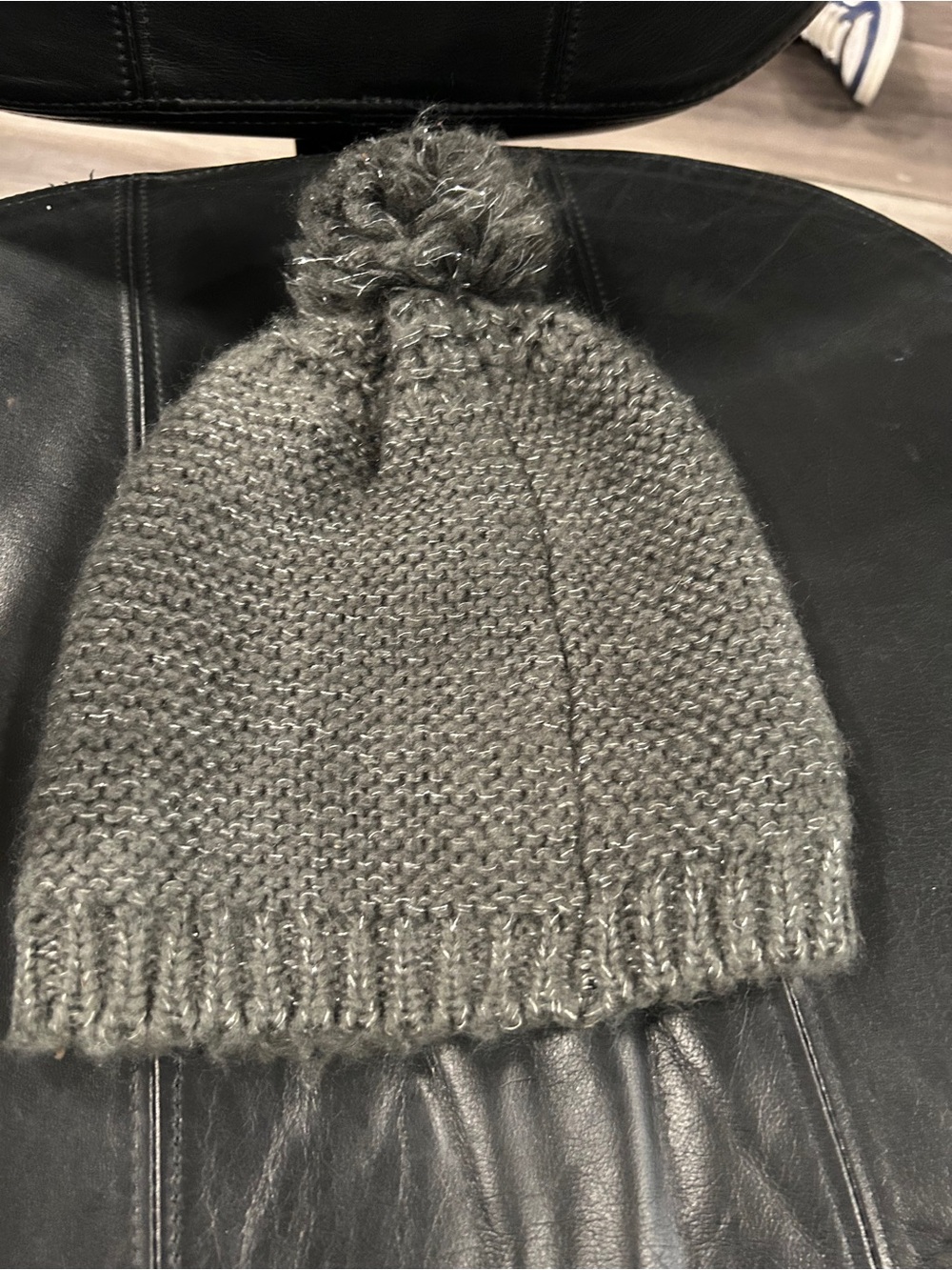 Marc New York Gray Pom-Pom Knit Beanie - Women's Winter Hat